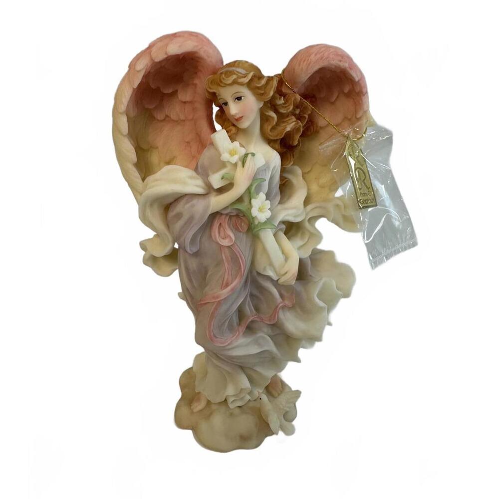 Seraphim Classics Angel Figurine with Pink Wings and Floral Details